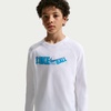 Nike Big Kids’ Club Basketball Max90 Long-Sleeve T-Shirt – Boys and Girls(White)