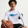 Nike Big Kids’ Club Basketball Max90 Long-Sleeve T-Shirt – Boys and Girls(White)