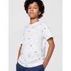 Nike Big Kids’ Sportswear Club All-Over-Print T-Shirt – Boys and Girls((Lbr)/White/Hyper Royal)