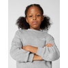 Nike Big Kids’ Sportswear Club Fleece Crew-Neck Sweatshirt – Boys and Girls(Dark Grey Heather/White)