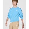 Nike Big Kids’ Sportswear Club Fleece Crew-Neck Sweatshirt – Boys and Girls(Football Blue/White)