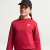 Nike Big Kids’ Sportswear Club Fleece Crew-Neck Sweatshirt – Boys and Girls(Tough Red/White)