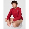 Nike Big Kids’ Sportswear Club Fleece Crew-Neck Sweatshirt – Boys and Girls(Tough Red/White)