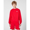 Nike Big Kids’ Sportswear Club Fleece Crew-Neck Sweatshirt – Boys and Girls(University Red/White)