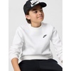Nike Big Kids’ Sportswear Club Fleece Crew-Neck Sweatshirt – Boys and Girls(White/Black)