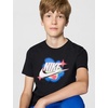 Nike Big Kids’ Sportswear Club Graphic T-Shirt Large Swoosh – Boys Girls(Black/(3d))