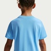 Nike Big Kids’ Sportswear Club Graphic T-Shirt Large Swoosh – Boys Girls(Football Blue/(Alien))
