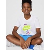 Nike Big Kids’ Sportswear Club Graphic T-Shirt Large Swoosh – Boys Girls(White/(Alien))