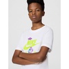 Nike Big Kids’ Sportswear Club Graphic T-Shirt Large Swoosh – Boys Girls(White/(Alien))