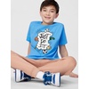 Nike Big Kids’ Sportswear Club Just Do It Graphic T-Shirt – Boys and Girls(University Blue)
