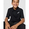 Nike Big Kids’ Sportswear Club Knit Short-Sleeve Polo Shirt – Boys & Girls(Black/White)