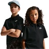 Nike Big Kids’ Sportswear Club Knit Short-Sleeve Polo Shirt – Boys & Girls(Black/White)