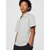 Nike Big Kids’ Sportswear Club Knit Short-Sleeve Polo Shirt – Boys & Girls(Dark Grey Heather/White)