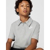 Nike Big Kids’ Sportswear Club Knit Short-Sleeve Polo Shirt – Boys & Girls(Dark Grey Heather/White)