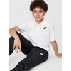Nike Big Kids’ Sportswear Club Knit Short-Sleeve Polo Shirt – Boys & Girls(White/Black)