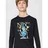 Nike Big Kids’ Sportswear Club Spooky Long-Sleeve T-Shirt – Boys and Girls(Black)
