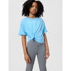 Nike Girls’ One Relaxed Dri-FIT Short-Sleeve Top T-Shirt(Football Blue/White)