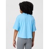 Nike Girls’ One Relaxed Dri-FIT Short-Sleeve Top T-Shirt(Football Blue/White)