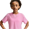 Nike Girls’ One Relaxed Dri-FIT Short-Sleeve Top T-Shirt(Pink Rise/White)
