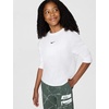 Nike Girls’ Sportswear Essential Long-Sleeve T-Shirt(White)