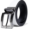 Nike Men’s Core Reversible Belt(White/Black  Pebble Grain)