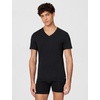 Nike Men’s Essential Cotton Stretch Short Sleeve V-Neck Undershirts (2-Pack)(Black/Black)