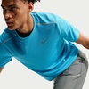 Nike Men’s Miler Dri-Fit UV Short-Sleeve Running Top(Baltic Blue/Reflective Silver)