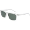 Nike Unisex Embar Polarized Square Sunglasses(Clear / Polar Green)
