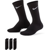 Nike Unisex Kids’ Everyday Cushioned Crew Socks (3-Packs) | Boys and Girls(Black/White)