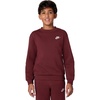 Nike Big Kids’ Sportswear Club Fleece Crew-Neck Sweatshirt – Boys and Girls(Dark Team Red/White)
