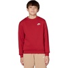 Nike Big Kids’ Sportswear Club Fleece Crew-Neck Sweatshirt – Boys and Girls(Tough Red/White)
