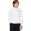Nike Big Kids’ Sportswear Club Fleece Crew-Neck Sweatshirt – Boys and Girls(White/Black)