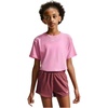 Nike Girls’ One Relaxed Dri-FIT Short-Sleeve Top T-Shirt(Pink Rise/White)