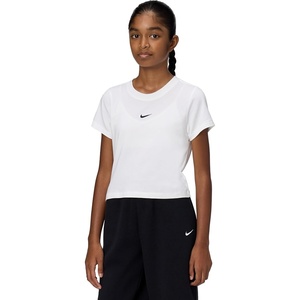 Nike Girls’ Sportswear Cropped T-Shirt(White)