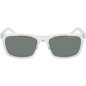 Nike Unisex Embar Polarized Square Sunglasses(Clear / Polar Green)