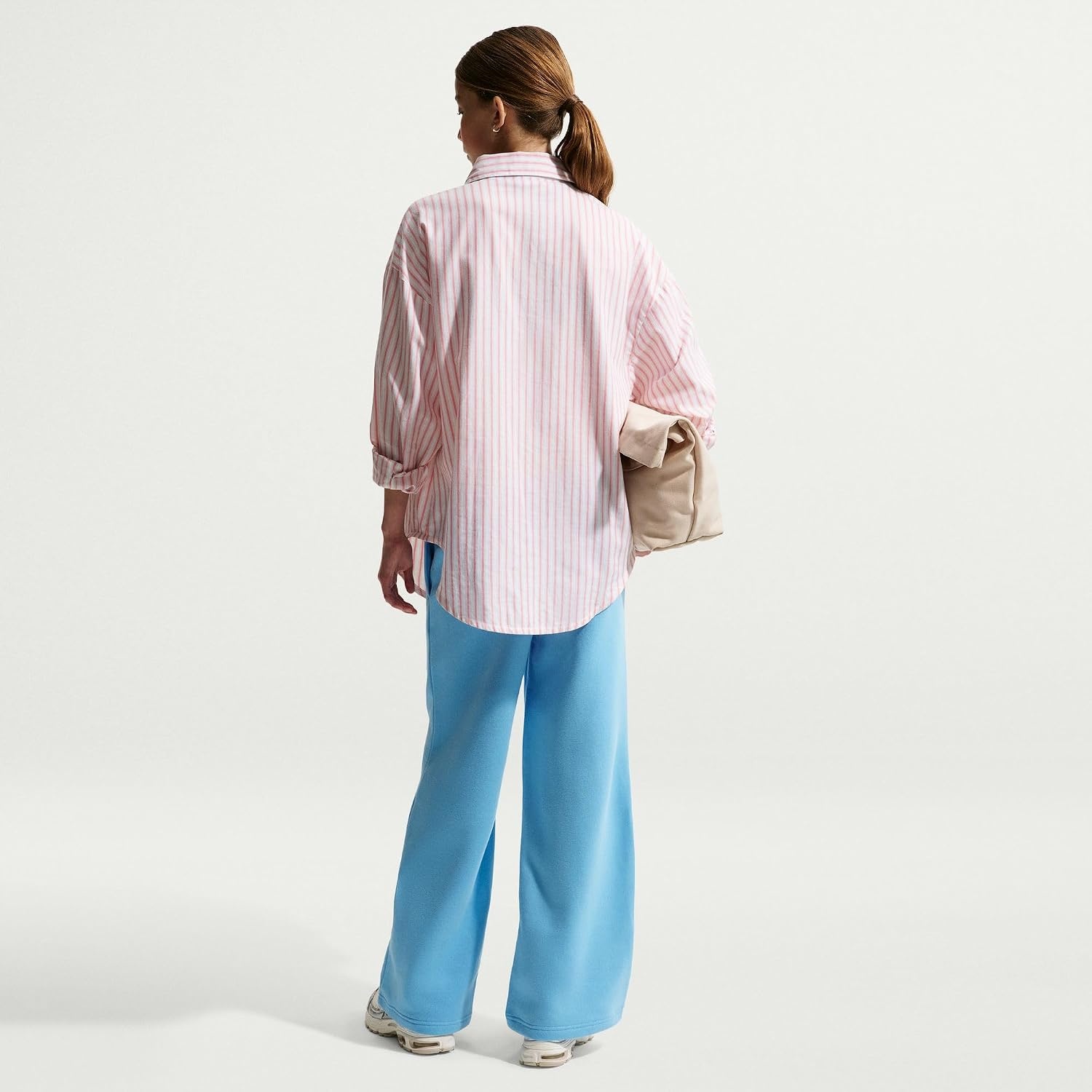 image:imageNike Girls Sportswear Studio Fleece Open Hem PantsFootball BlueWhite