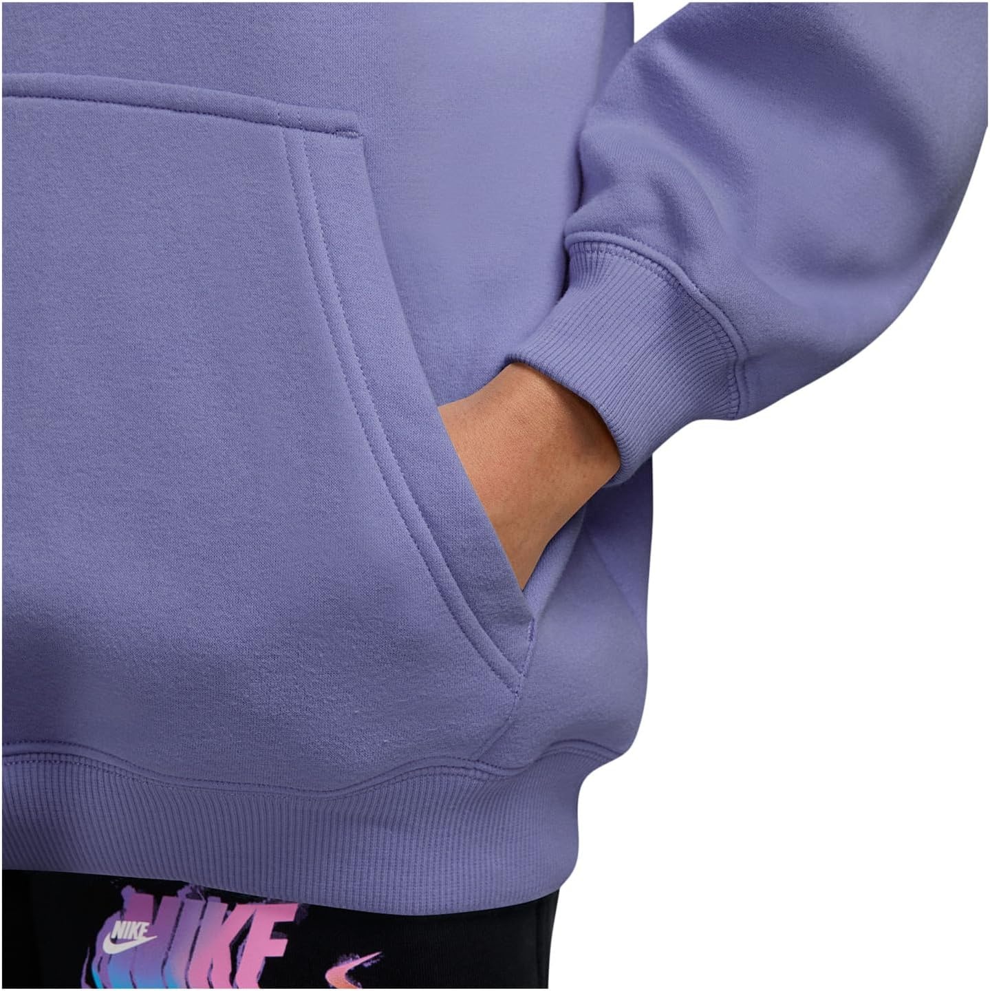 image:imageNike Girls Sportswear Studio Fleece Oversized Pullover Hoodie SweatshirtLight ThistleWhite