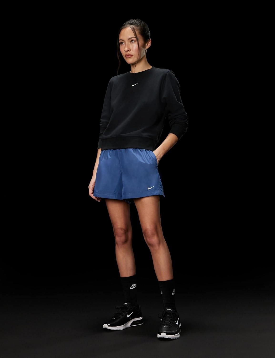 image:imageNike Womens Sportswear Classic Wovens MidRise ShortsMystic NavySail