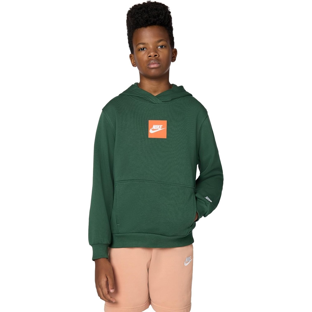 image:imageNike Big Kids Sportswear Club French Terry Hoodie  Boys Girls SweatshirtFirWhiteClub Fam