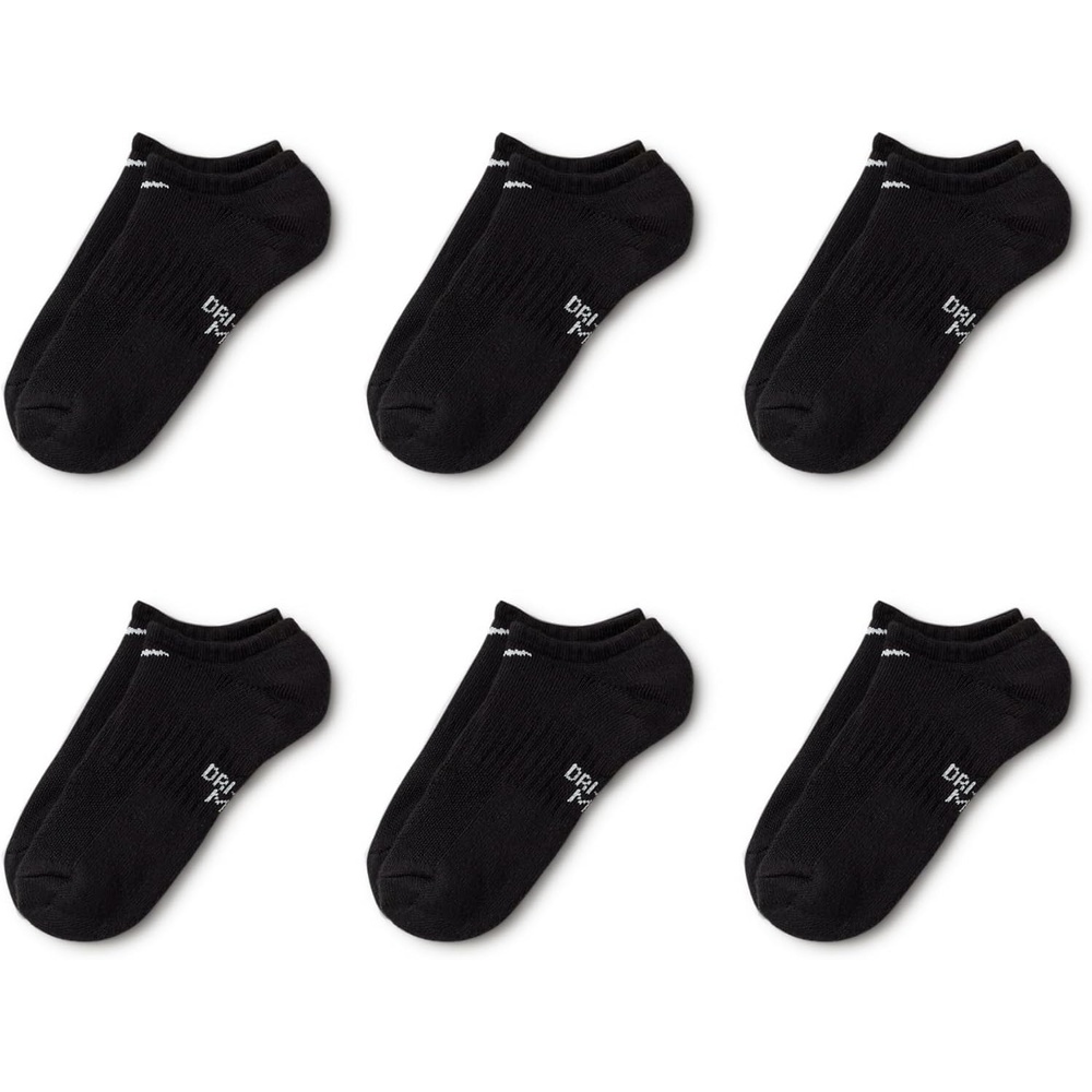 image:imageNike Unisex Kids Everyday Cushioned NoShow Socks 6Pack Boys and GirlsBlackWhite