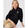 Nike Big Kids’ Sportswear Club French Terry Hoodie – Boys Girls Sweatshirt(Black/Black/Sanddrift/Sanddrift)