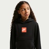 Nike Big Kids’ Sportswear Club French Terry Hoodie – Boys Girls Sweatshirt(Black/White/(Club Fam))