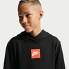 Nike Big Kids’ Sportswear Club French Terry Hoodie – Boys Girls Sweatshirt(Black/White/(Club Fam))