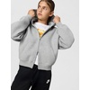 Nike Girls’ Nike Studio Fleece Oversized Full-Zip Hoodie Sweatshirt(Dark Grey Heather/Particle Grey/White)