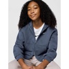Nike Girls’ Nike Studio Fleece Oversized Full-Zip Hoodie Sweatshirt(Thunder Blue/White)