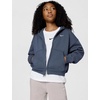 Nike Girls’ Nike Studio Fleece Oversized Full-Zip Hoodie Sweatshirt(Thunder Blue/White)