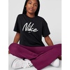 Nike Girls’ Sportswear Club Modern Script Boyfriend T-Shirt(Black)