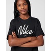 Nike Girls’ Sportswear Club Modern Script Boyfriend T-Shirt(Black)