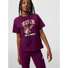 Nike Girls’ Sportswear Club Modern Script Boyfriend T-Shirt(Bordeaux)