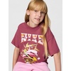 Nike Girls’ Sportswear Club Modern Script Boyfriend T-Shirt(Pink Smoke/(Dolphin))